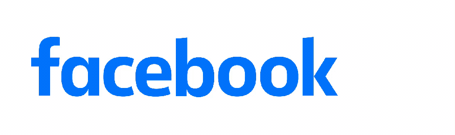 Facebook logo in rainbow-colored font.
