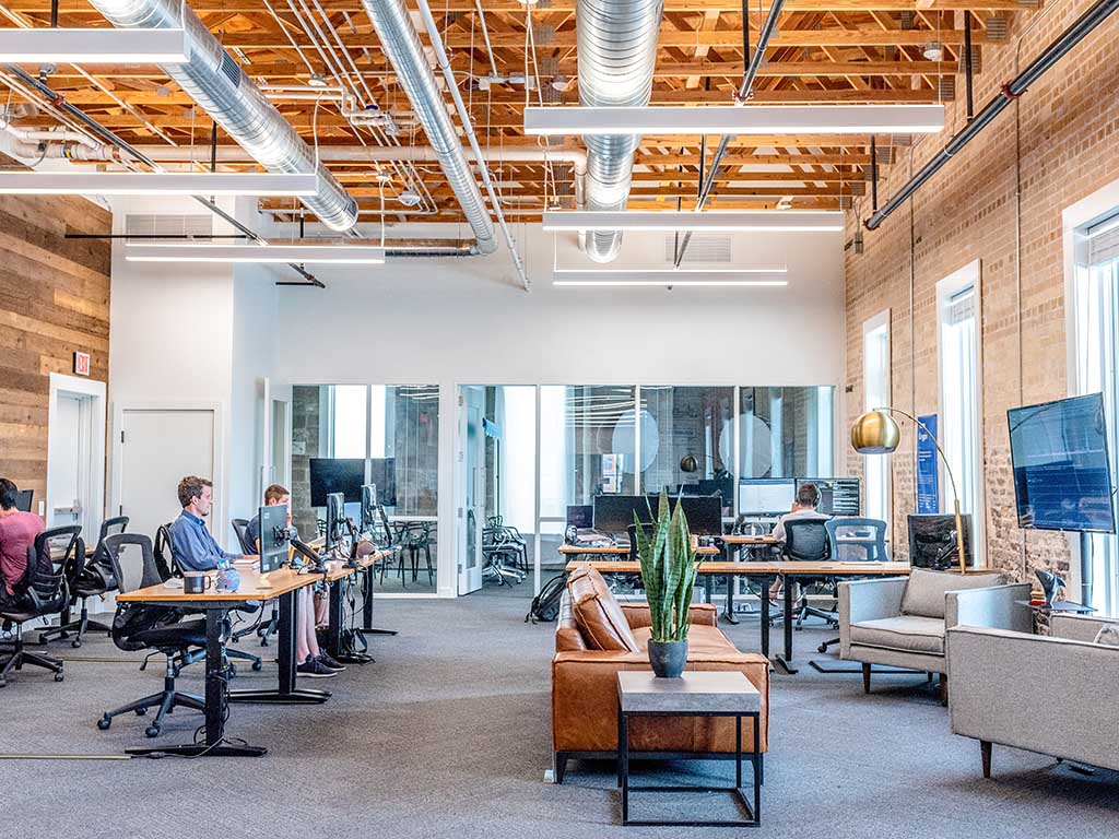 Spacious office where team members bond, collaborate and build strong connections